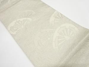 アンティーク　波車模様織り出し全通袋帯（着用可）